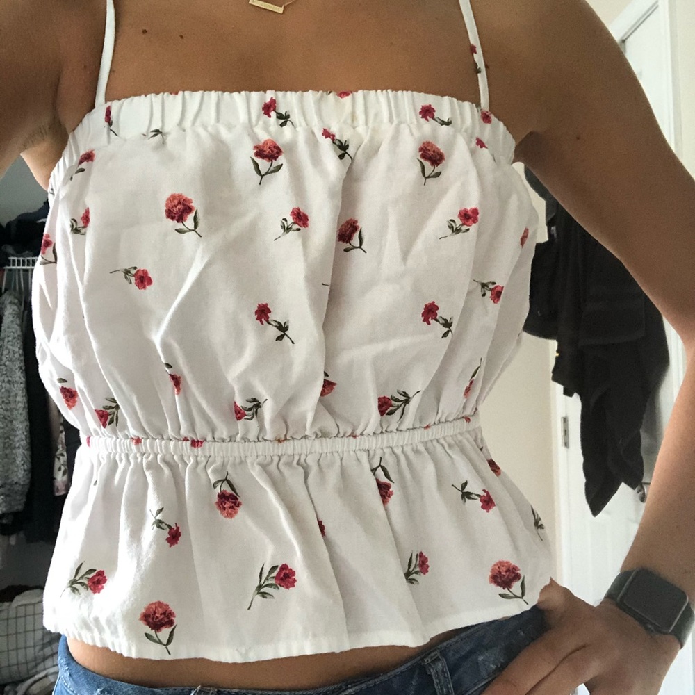 Forever 21 white flowy crop top